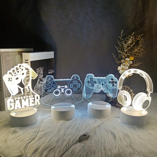 Lampe 3D Gamer LED - Ambiance Geek pour Chambre ou Salon