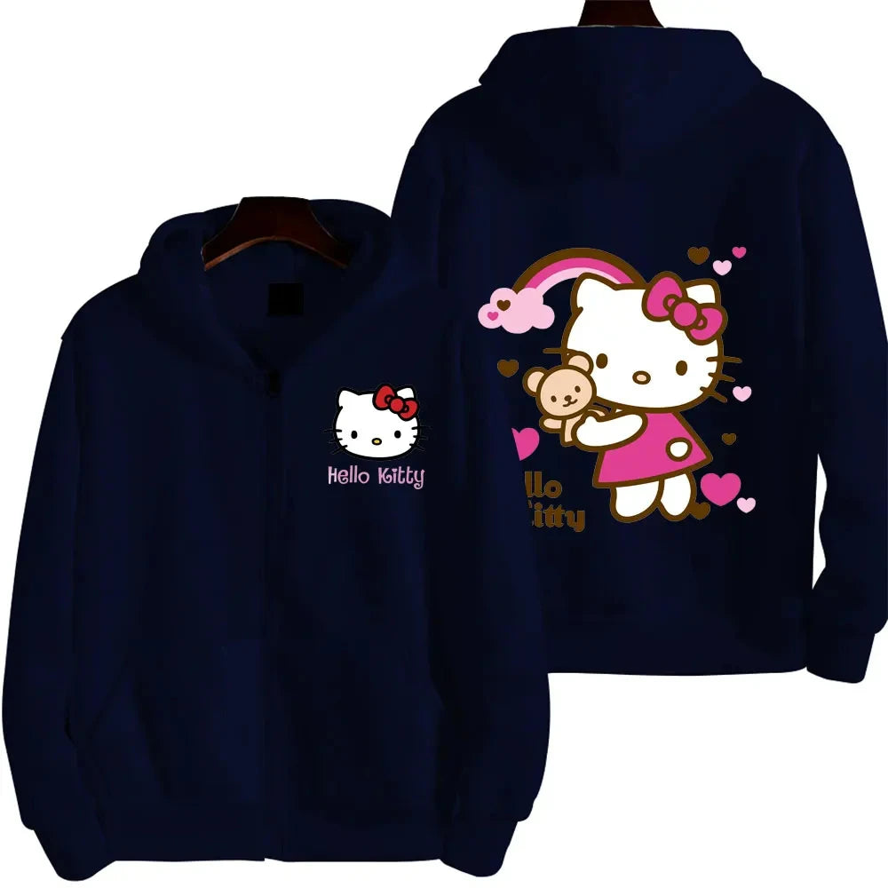 Sweat Zippé Kawaii Hello Kitty 1 - Confort et Style pour l'Automne et l'Hiver