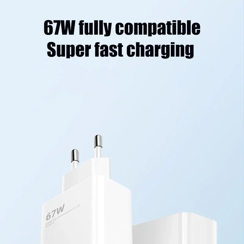 Chargeur Rapide 67W Type C - Recharge Ultra-Rapide pour Xiaomi et Autres Appareils