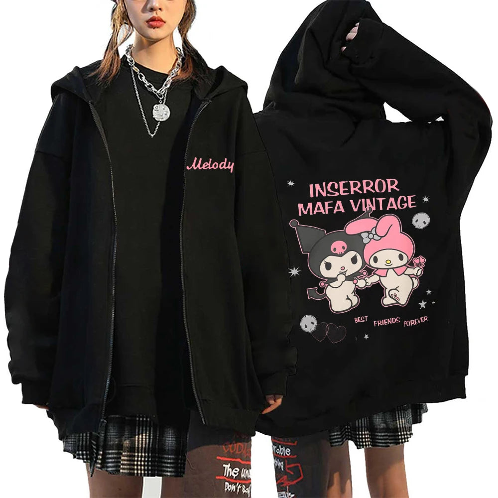 Sweat Zippé Kawaii Hello Kitty 1 - Confort et Style pour l'Automne et l'Hiver