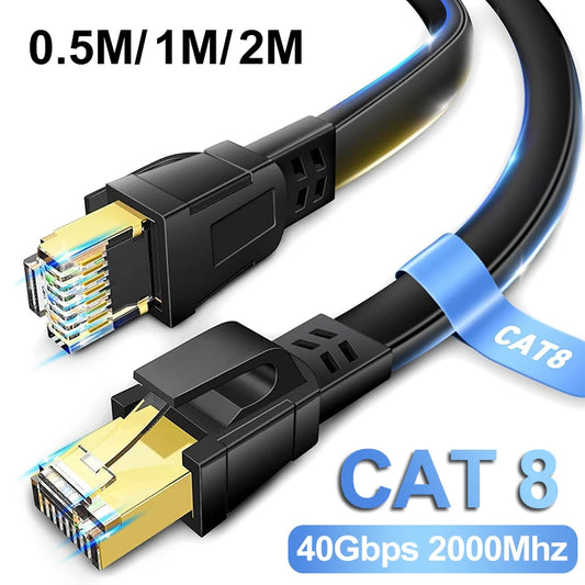 Câble Ethernet Cat8 - Vitesse Ultra-Rapide pour Réseau Domestique