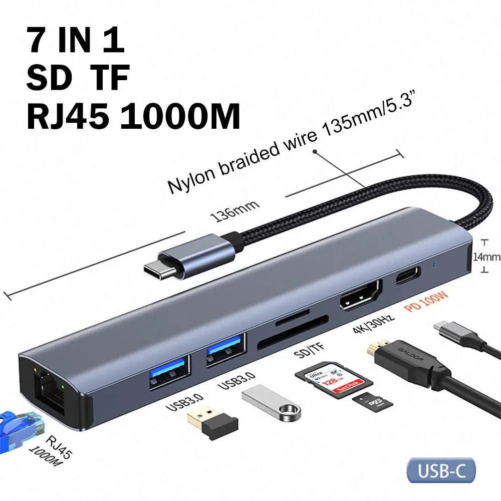 Hub USB-C MZX USB-C 3.0 Multi Hub Docking Station