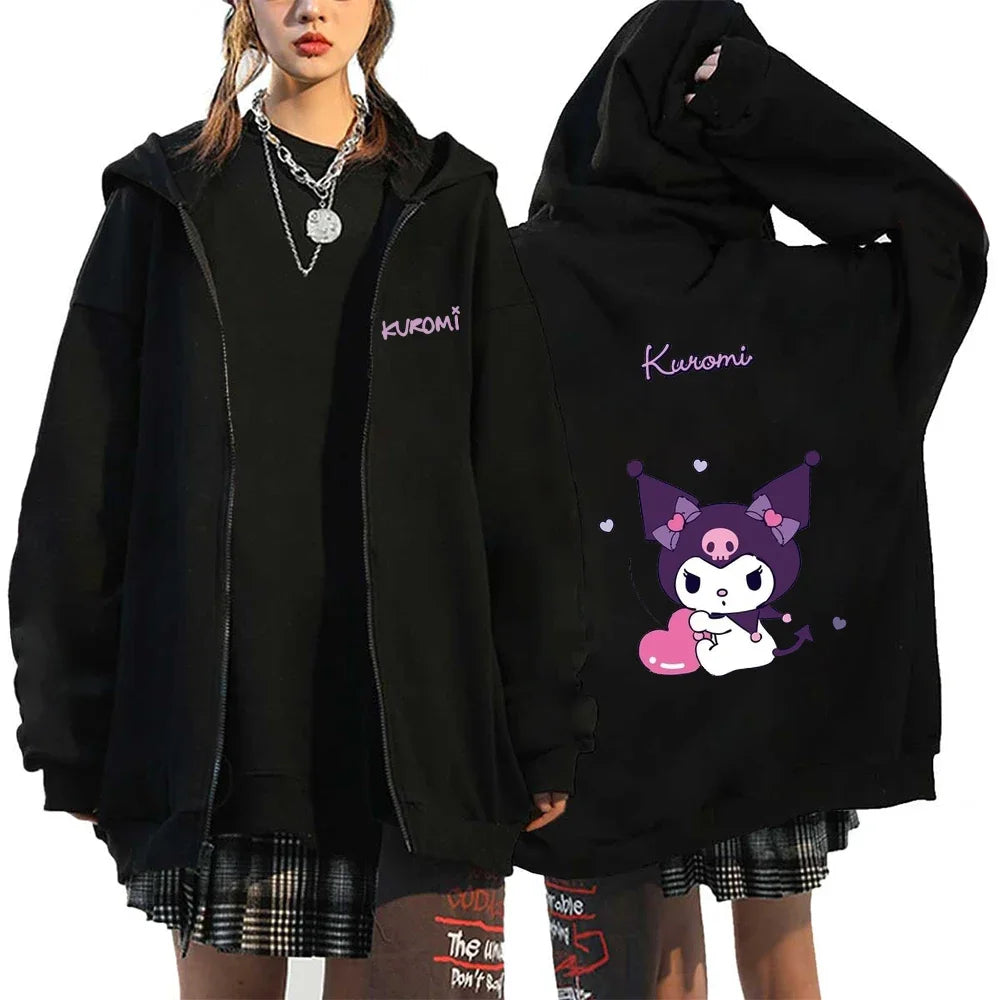 Sweat Zippé Kawaii Hello Kitty 1 - Confort et Style pour l'Automne et l'Hiver