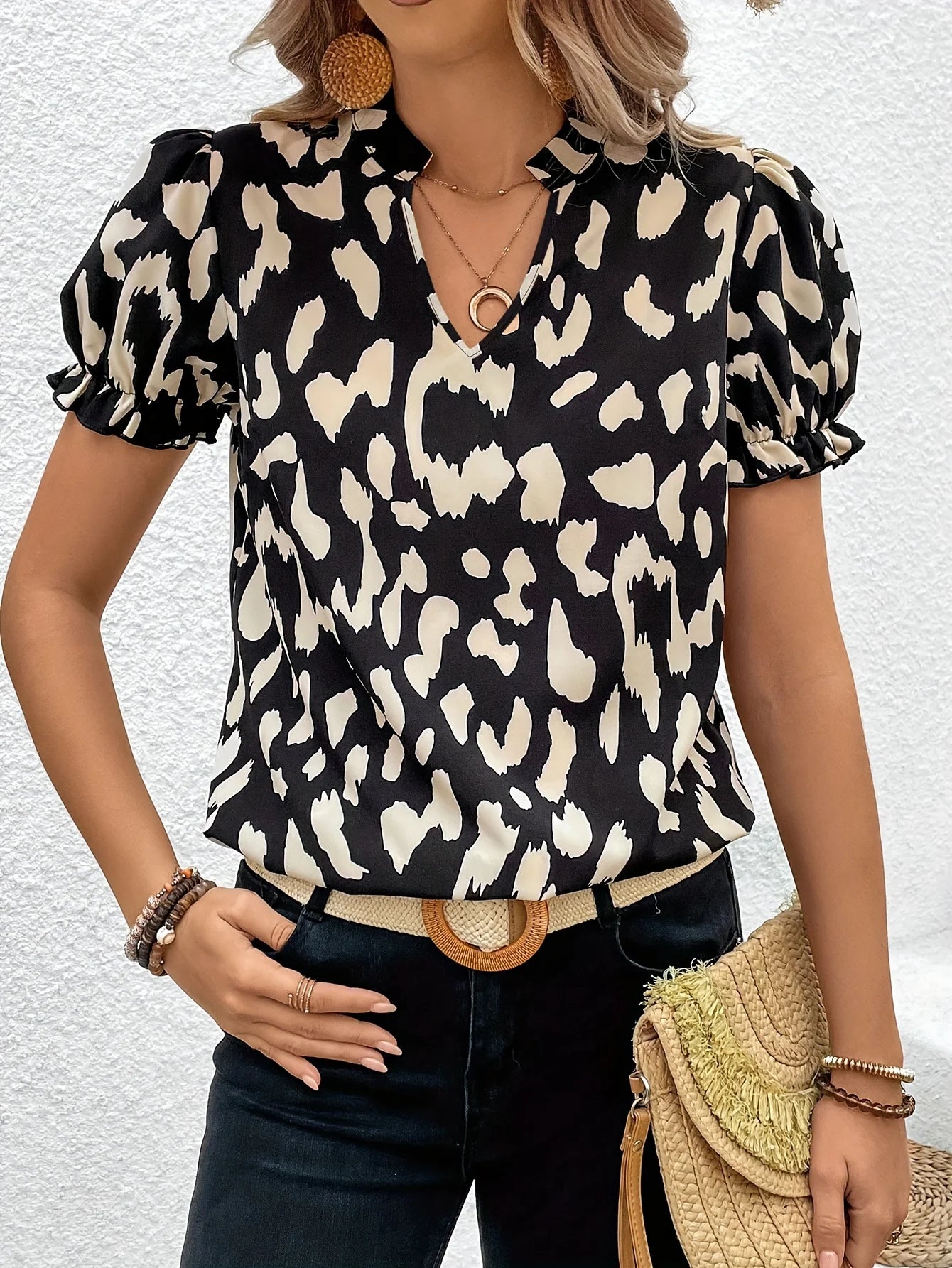 Blouse à Col V "Resort Style"