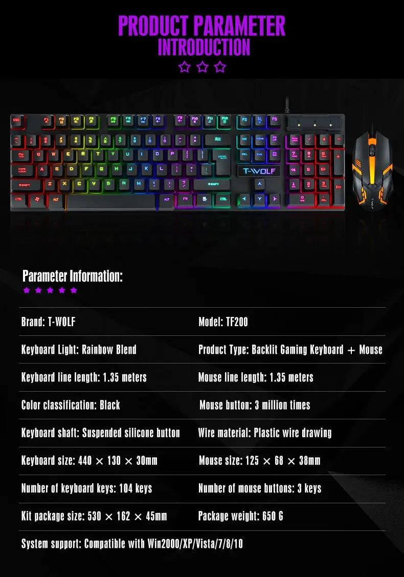 Clavier et Souris Gaming RGB