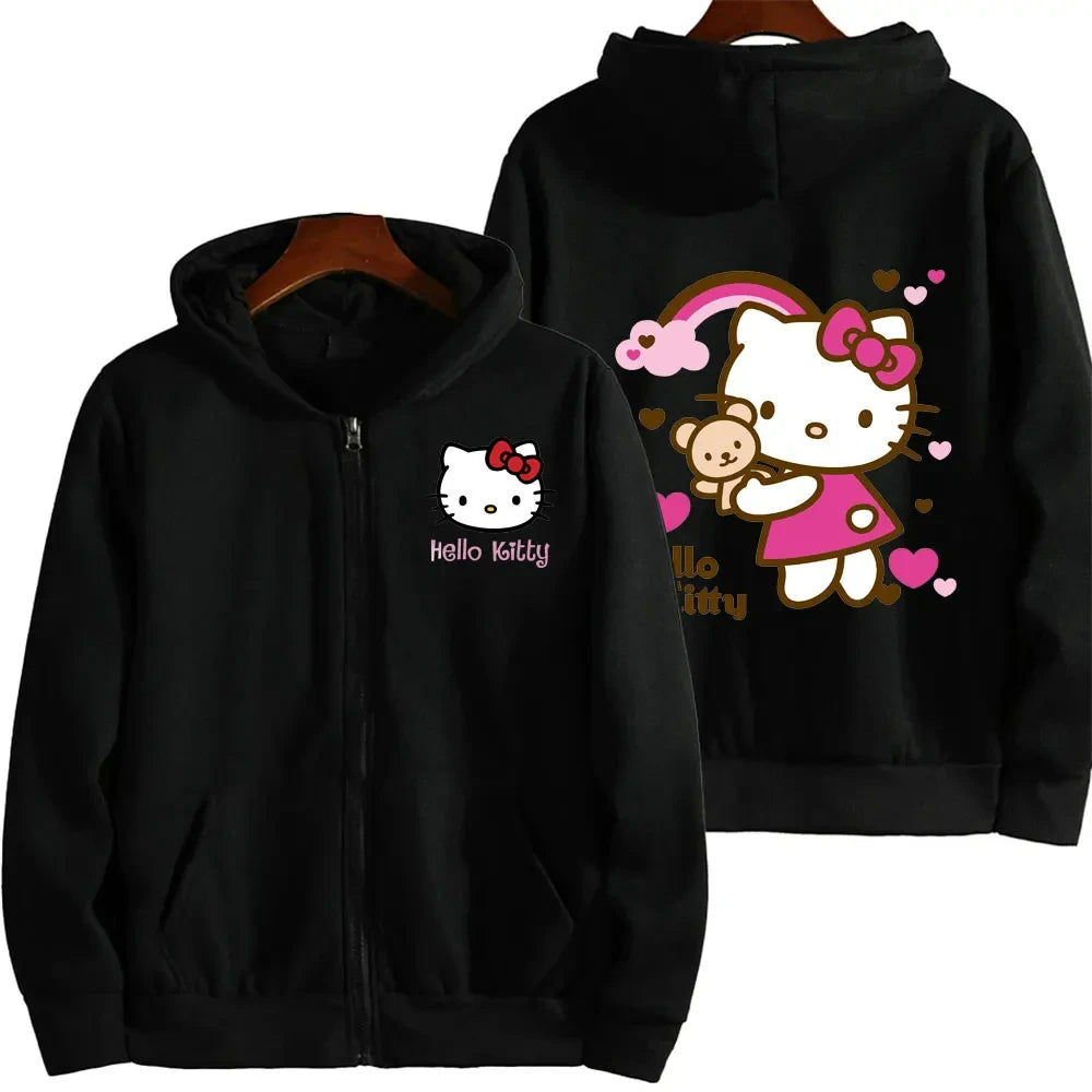 Sweat Zippé Kawaii Hello Kitty 1 - Confort et Style pour l'Automne et l'Hiver