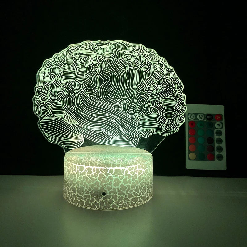 Lampe LED 3D Cerveau : Éveillez l'Esprit et Illuminez votre Espace ! 🧠