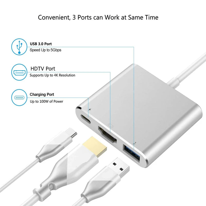 HUB - USB C to 4K HDTV