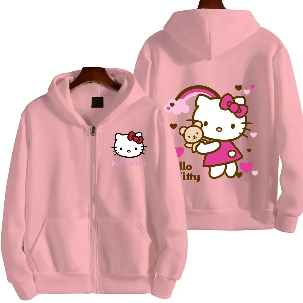 Sweat Zippé Kawaii Hello Kitty 1 - Confort et Style pour l'Automne et l'Hiver