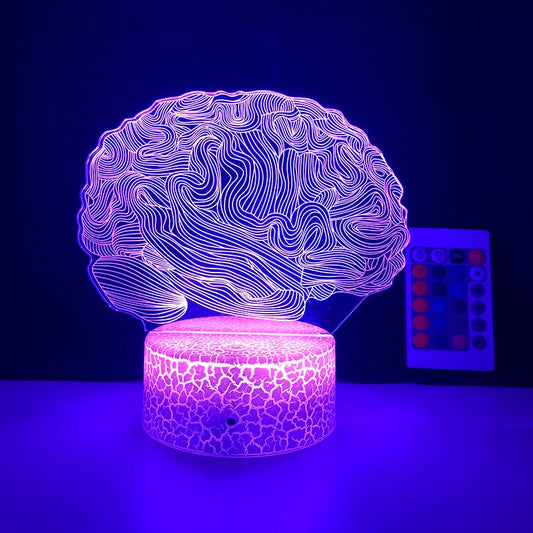 Lampe LED 3D Cerveau : Éveillez l'Esprit et Illuminez votre Espace ! 🧠