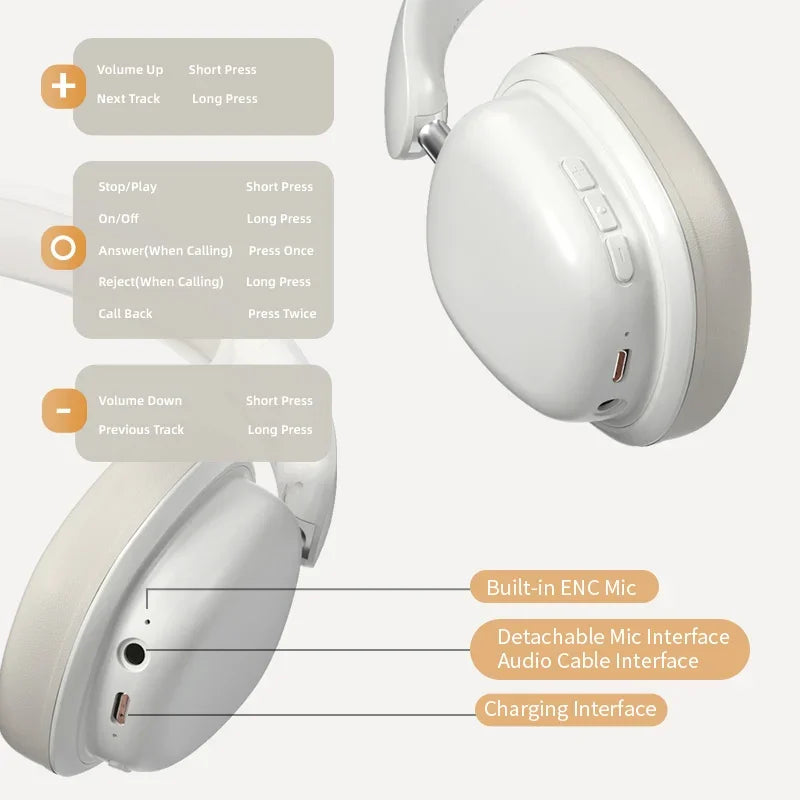 Casque/Écouteurs Bluetooth Hi-Res - Son Immersif et Confort Inégalé