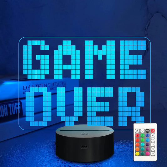 Lampe LED 3D ‘Game Over’ : Ambiance Gaming Garantie !