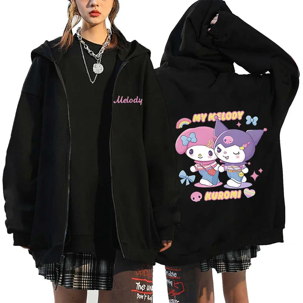 Sweat Zippé Kawaii Hello Kitty 1 - Confort et Style pour l'Automne et l'Hiver