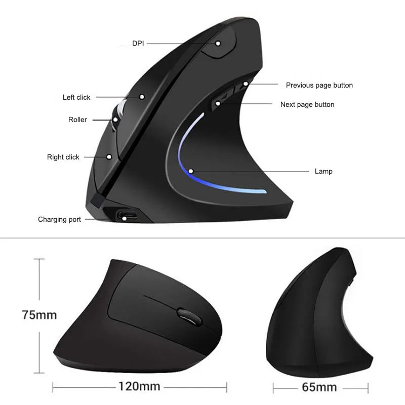 Souris Ergonomique Verticale Sans Fil - Confort et Performance